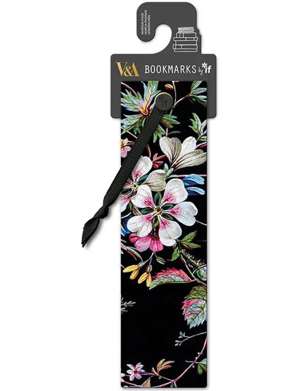 MARCAPAGINAS POLIPIEL BLACK FLORAL | 5035393157029