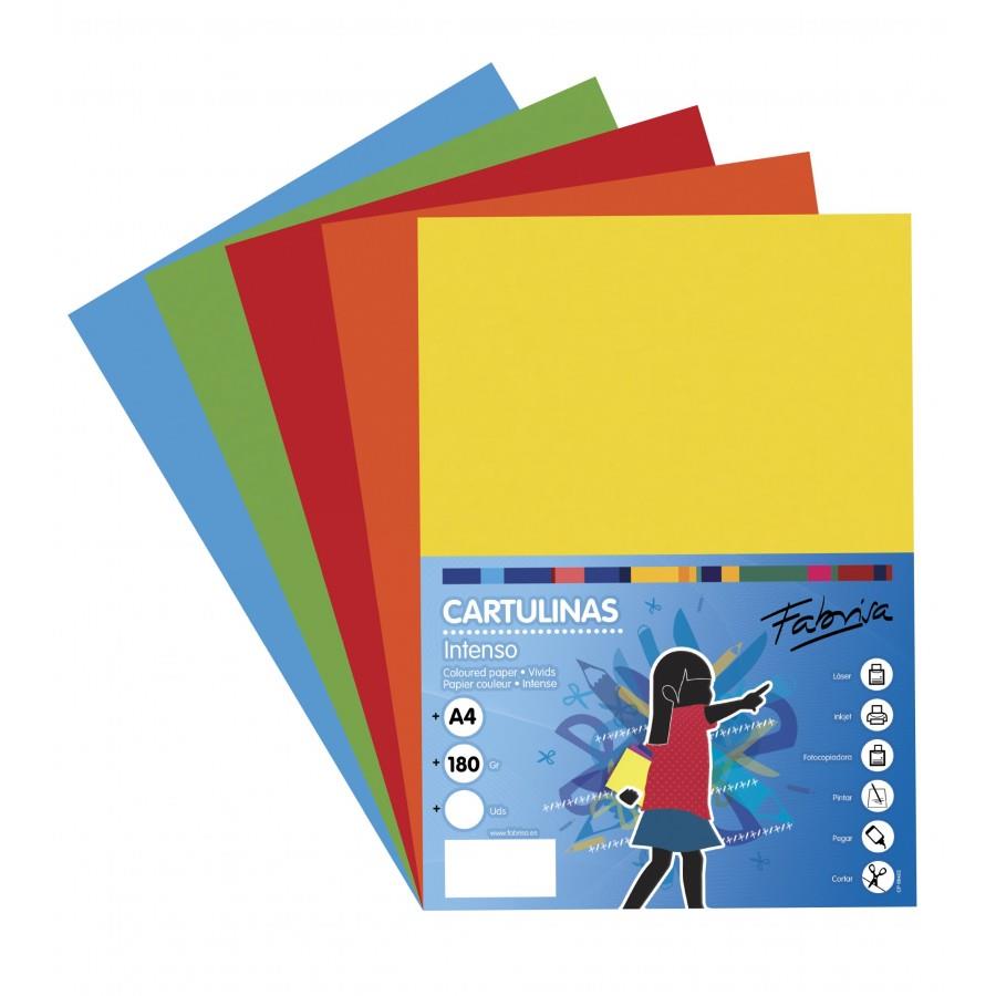 CARTULINA 180G A4 50H COLORES FUERTES SURTIDOS | 8423614973737