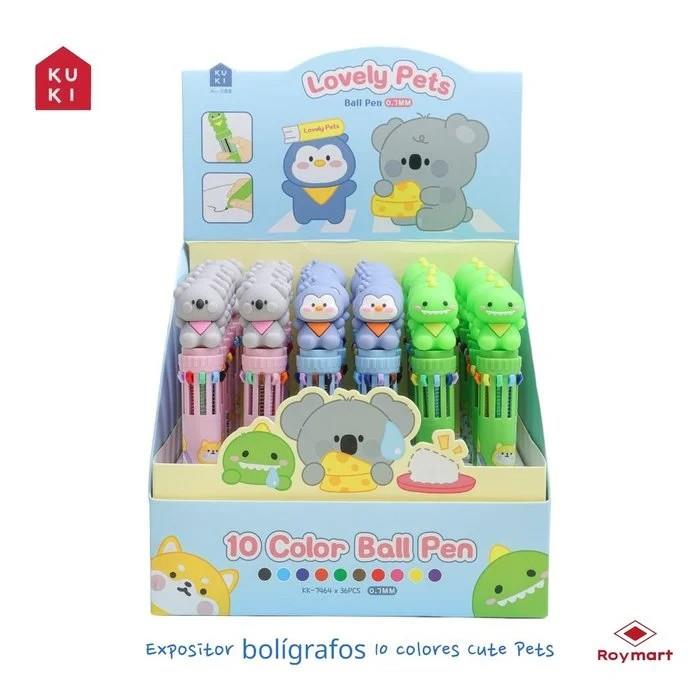 BOLIGRAFOS 10 COLORES LOVELY PETS SUR | 8431234190731