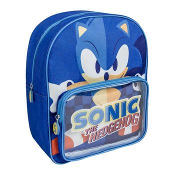 MOCHILA INFANTIL SONIC CON BOLSILLO TRANSPARENTE | 8445484369984