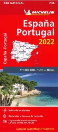 MAPA NATIONAL ESPAÑA, PORTUGAL Nº 734 (2022) | 9782067254640 | AA.VV.
