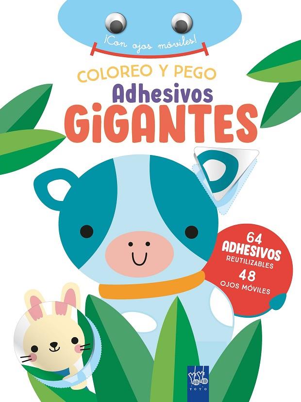 Coloreo y pego adhesivos gigantes. Vaca | 9788408266372 | YOYO