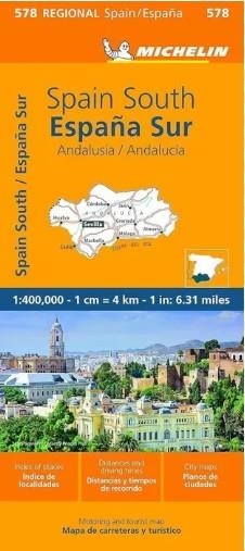 Mapa Regional plegable 578 España Sur  Andalucía Escala 1:400.000 | 9782067259058 | VV. AA.