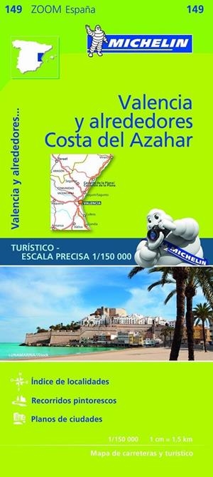 Mapa Zoom Valencia y alrededores, Costa del Azahar | 9782067218253 | AAVV