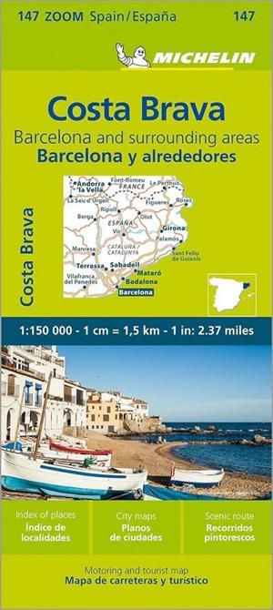 COSTA BRAVA, BARCELONA Y ALREDEDORES - MAPA ZOOM Nº 147 | 9782067262669 | MICHELIN EDITIONS DES VOYAGES