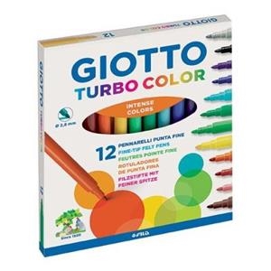 ROTULADOR GIOTTO TURBO COLOR FINO 12 COLORES SURTIDOS | 8000825019609