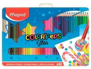 LAPIZ MAPED 48 COLORES SURTIDOS CAJA METALICA | 3154148320586