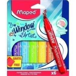 ROTULADOR MAPED PARA VIDRIO 6 COLORES | 3154148448228