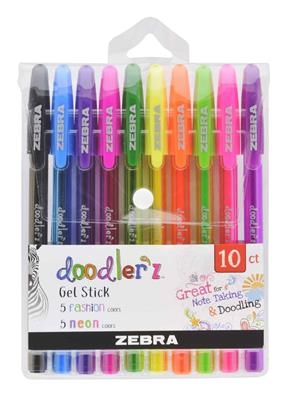BOLIGRAFO ZEBRA DOODLER'Z NEON&FASHION 10 COLORES | 5024475026186