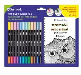 Libro mandalas animales con 12 rotuladores dobles | 8430173303394