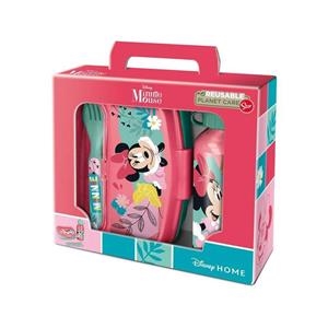 SET DE BOTELLA Y SANDWICHERA + CUBIERTOS MINNIE MO | 8412497744633