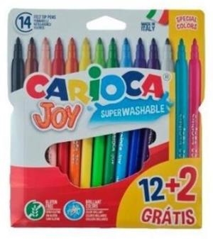 ROTULADOR CARIOCA JOY 12 COLORES + 2 GRATIS | 8003511405335