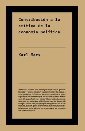 Contribución a la crítica de la economía política | 9791388115127 | Marx, Karl
