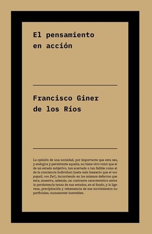 EL PENSAMIENTO EN ACCION | 9791388115226 | Francisco Giner de los Ríos
